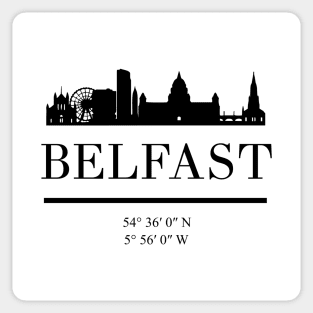 BELFAST NORTHERN IRELAND BLACK SILHOUETTE SKYLINE ART Sticker